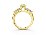 Yellow gold Fancy Yellow Oval  Cut Five-Stone Prong Set Diamond Ring with Classic Band_58