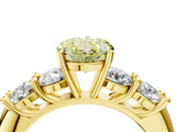 Yellow gold Fancy Yellow Oval  Cut Five-Stone Prong Set Diamond Ring with Classic Band_59