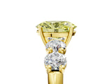 Yellow gold Fancy Yellow Oval  Cut Five-Stone Prong Set Diamond Ring with Classic Band_60