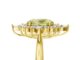 Yellow gold Fancy Yellow Oval Cut Halo Diamond Cluster Ring with Marquise and Round Stones on a White Gold Band with Prong Setting_5