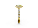 Yellow gold Fancy Yellow Oval  Cut Halo Diamond Engagement Ring with Pave Band and Four-Prong Setting_30