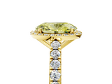 Yellow gold Fancy Yellow Oval  Cut Halo Diamond Engagement Ring with Pave Band and Four-Prong Setting_33