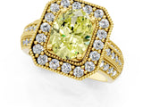 Yellow gold Fancy Yellow Oval Cut Halo Diamond Engagement Ring with Pave Split Shank and Four-Prong Setting_13