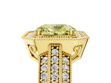 Yellow gold Fancy Yellow Oval Cut Halo Diamond Engagement Ring with Pave Split Shank and Four-Prong Setting_17