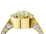 Yellow gold Fancy Yellow Oval Cut Halo Diamond Engagement Ring with Split Shank Band and Four-Prong Setting_4
