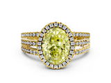 Yellow gold Fancy Yellow Oval  Cut Halo Diamond Engagement Ring with Split Shank and Four-Prong Setting_20