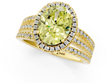 Yellow gold Fancy Yellow Oval  Cut Halo Diamond Engagement Ring with Split Shank and Four-Prong Setting_21