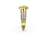 Yellow gold Fancy Yellow Oval  Cut Halo Diamond Engagement Ring with Split Shank and Four-Prong Setting_22