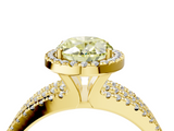 Yellow gold Fancy Yellow Oval  Cut Halo Diamond Engagement Ring with Split Shank and Four-Prong Setting_24