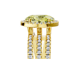 Yellow gold Fancy Yellow Oval  Cut Halo Diamond Engagement Ring with Split Shank and Four-Prong Setting_25