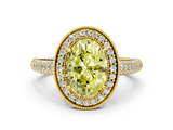 Yellow gold Fancy Yellow Oval  Cut Halo Diamond Pave Band with Four-Prong Setting_37