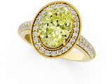 Yellow gold Fancy Yellow Oval  Cut Halo Diamond Pave Band with Four-Prong Setting_38