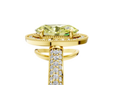 Yellow gold Fancy Yellow Oval  Cut Halo Diamond Pave Band with Four-Prong Setting_42