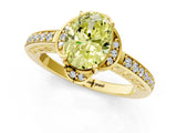 Yellow gold Fancy Yellow Oval  Cut Halo Diamond Ring with Channel Set Band and Four-Prong Setting_33