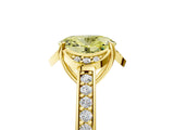 Yellow gold Fancy Yellow Oval  Cut Halo Diamond Ring with Channel Set Band and Four-Prong Setting_37