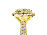 Yellow gold Fancy Yellow Oval Cut Halo Diamond Ring with Pavé Band_5