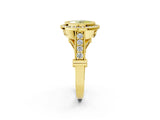Yellow gold Fancy Yellow Oval Cut Halo Diamond Split Shank Pave Ring_2