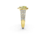Yellow gold Fancy Yellow Oval Cut Halo Pavé Diamond Engagement Ring with Split Shank and Four-Prong Setting_5