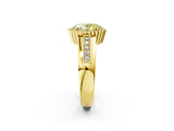Yellow gold Fancy Yellow Oval  Cut Halo Pave Band Four-Prong Ring_51