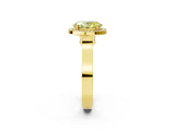 Yellow gold Fancy Yellow Oval Cut Halo Round Diamond Twist Band with Four-Prong Setting_2