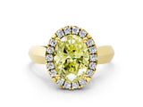 Yellow gold Fancy Yellow Oval  Cut Halo Solitaire Engagement Ring with Square Band and Four-Prong Setting_114