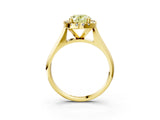 Yellow gold Fancy Yellow Oval  Cut Halo Solitaire Engagement Ring with Square Band and Four-Prong Setting_69
