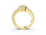 Yellow gold Fancy Yellow Oval  Cut Halo Split Shank Diamond Ring with Four-Prong Setting_48