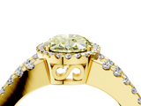 Yellow gold Fancy Yellow Oval  Cut Halo Split Shank Diamond Ring with Four-Prong Setting_49