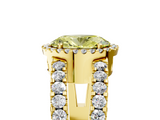 Yellow gold Fancy Yellow Oval  Cut Halo Split Shank Diamond Ring with Four-Prong Setting_50