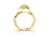 Yellow gold Fancy Yellow Oval  Cut Halo Split Shank Pave Set Ring_65
