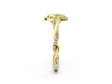 Yellow gold Fancy Yellow Oval Cut Halo Twist Band with Four-Prong Setting_2