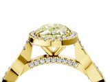 Yellow gold Fancy Yellow Oval Cut Halo Twist Band with Four-Prong Setting_4