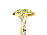Yellow gold Fancy Yellow Oval Cut Halo Twist Band with Four-Prong Setting_5