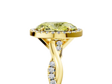 Yellow gold Fancy Yellow Oval  Cut Halo Twisted Band Four-Prong Ring_25