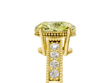 Yellow gold Fancy Yellow Oval  Cut Milgrain Channel Set Engagement Ring with Solitaire Prong Setting_85