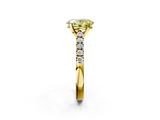 Yellow gold Fancy Yellow Oval  Cut Pavé Band Solitaire Ring with Four-Prong Setting_27
