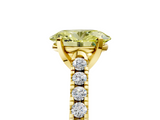 Yellow gold Fancy Yellow Oval  Cut Pavé Band Solitaire Ring with Four-Prong Setting_30