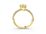 Yellow gold Fancy Yellow Oval  Cut Pave Diamond Engagement Ring with Channel Set Band and Four-Prong Setting_21