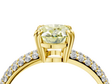 Yellow gold Fancy Yellow Oval  Cut Pave Diamond Engagement Ring with Channel Set Band and Four-Prong Setting_22