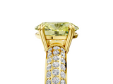 Yellow gold Fancy Yellow Oval  Cut Pave Diamond Engagement Ring with Channel Set Band and Four-Prong Setting_23
