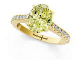 Yellow gold Fancy Yellow Oval  Cut Solitaire Diamond Engagement Ring with Pave Band and Four-Prong Setting_165