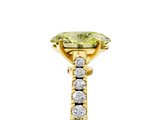 Yellow gold Fancy Yellow Oval  Cut Solitaire Diamond Engagement Ring with Pave Band and Four-Prong Setting_169