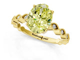 Yellow gold Fancy Yellow Oval Cut Solitaire Diamond Ring with Infinity Twist Band and Four-Prong Setting_1