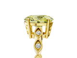 Yellow gold Fancy Yellow Oval Cut Solitaire Diamond Ring with Infinity Twist Band and Four-Prong Setting_5