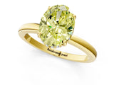 Yellow gold Fancy Yellow Oval Cut Solitaire Diamond Ring with Prong Setting and Plain Band_1
