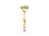 Yellow gold Fancy Yellow Oval Cut Solitaire Diamond Ring with Prong Setting and Plain Band_2