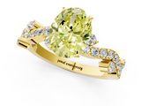 Yellow gold Fancy Yellow Oval  Cut Solitaire Diamond Twisted Band with Pave Setting_48