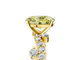Yellow gold Fancy Yellow Oval  Cut Solitaire Diamond Twisted Band with Pave Setting_52