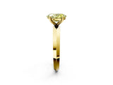 Yellow gold Fancy Yellow Oval  Cut Solitaire Engagement Ring with Flat Band and Four-Prong Setting 2
