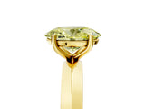 Yellow gold Fancy Yellow Oval  Cut Solitaire Engagement Ring with Flat Band and Four-Prong Setting 5